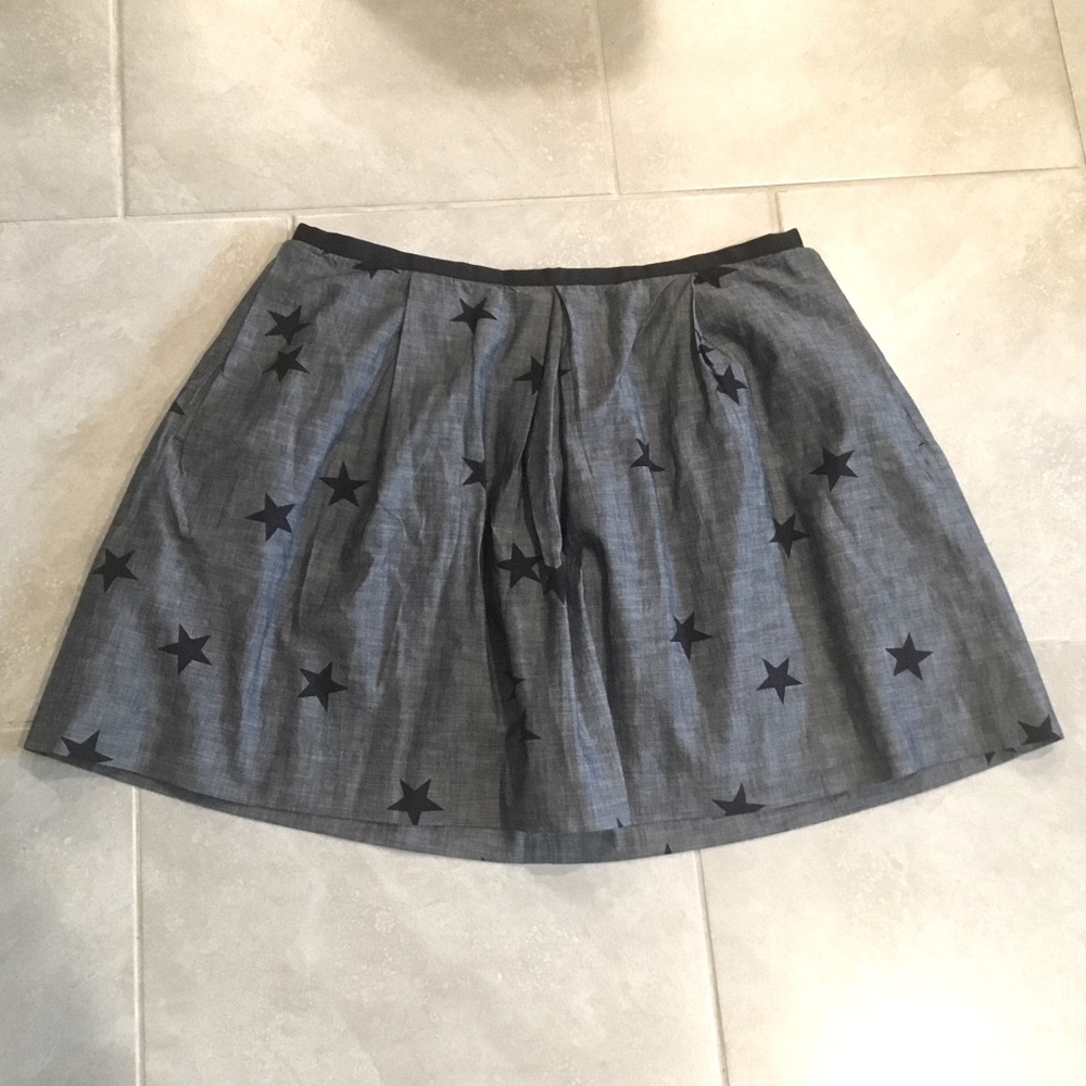 GAP Stars Pleated Chambray Skirt